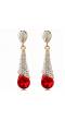 Crystalline Drops Red Earrings