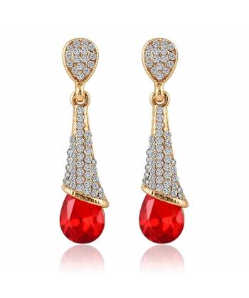 Crystalline Drops Red Earrings