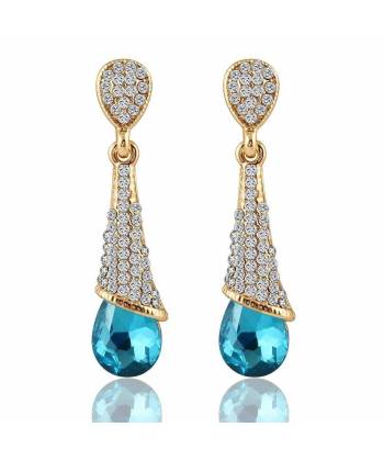 Crystalline Drops Aqua Earrings