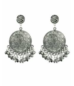  Crunchy Fashion Oxidised German Silver Dangler Earrings CFE0659