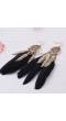 "The Tribal Muse" Oxidized Gold Black Feather Drop Earrings