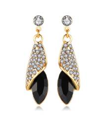Buy Online Crunchy Fashion Earring Jewelry Gold-Plated Brown Crystal Metal Drops Earrings Jewellery CFE0867