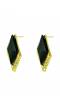Crunchy Fashion Gold-Plated Triangle Black Dron & Dangller Earrings CFE0693