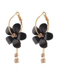 Buy Online Crunchy Fashion Earring Jewelry Crystal Flower Drop Earrings Jewellery CFE0327