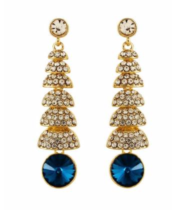 Blue Crystalline Drop Earrings