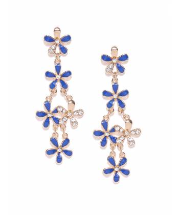 Blue Florette Drop Earrings