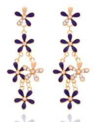 Buy Online Crunchy Fashion Earring Jewelry Blue Florette Drop Earrings Jewellery CFE0739