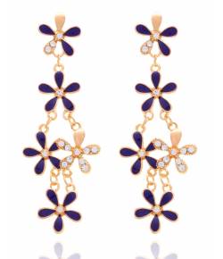 Purple Florette Drop Earrings