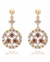 Buy Online Crunchy Fashion Earring Jewelry Crystal Embellished Black Roses Earrings for Women & Girls Jewellery CFE1163
