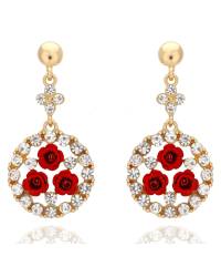 Buy Online Royal Bling Earring Jewelry Floweret posy crimson jhumka Jewellery RAE0047