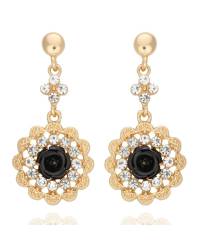 Buy Online Crunchy Fashion Earring Jewelry Oxidised Silver Leaves Drop Earrings Jewellery CFE0658