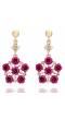 Purple Florette Pentagon Drop Earrings