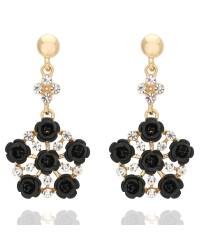 Buy Online Crunchy Fashion Earring Jewelry Silver Florette Pentagon Drop Earrings Jewellery CFE0785
