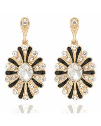 Buy Online Crunchy Fashion Earring Jewelry Oxidised Silver Fan Shaped Chandelier Earrings for Girls Jewellery CFE0823