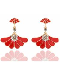 Buy Online Royal Bling Earring Jewelry Royal Bling Pearl Cone Red Jhumka Earrings Jewellery RAE0214