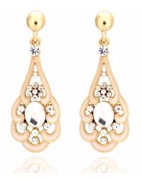 Buy Online Crunchy Fashion Earring Jewelry Lehar Danglers- Kundan studded Lavender Ethnic Party Wear Drops & Danglers RAE2444