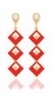 Dangling Square Red Earrings for Women