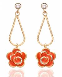 Buy Online Crunchy Fashion Earring Jewelry Red Basra Stone Alloy Drop Earrings  Jewellery CFE0826