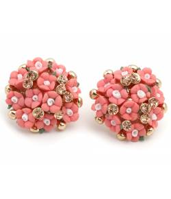 Pink Florette Stud Earrings