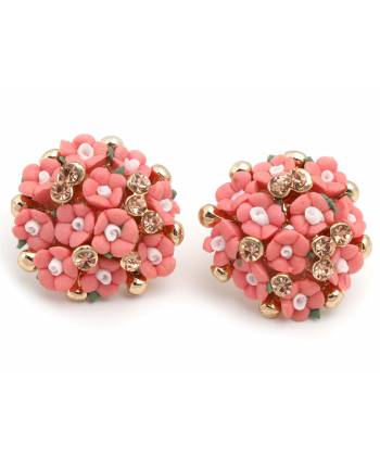Pink Florette Stud Earrings
