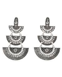 Buy Online Crunchy Fashion Earring Jewelry Oxidized Silver Chain Tassel Statement Necklace  Jewellery CFN0610