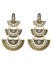 Buy Online Crunchy Fashion Earring Jewelry "The Tribal Muse" Oxidized Gold Chandbali Earrings Jewellery CFE0664