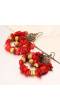 Red Basra Stone Alloy Drop Earrings 