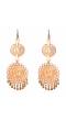 Gold-Plated Round Floral Dangler Earrings CFE0830