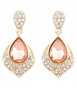 Peach Crystal Drop Metal Drops