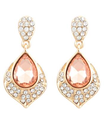 Peach Crystal Drop Metal Drops