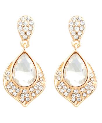 White Crystal Drop Earrings for Girls