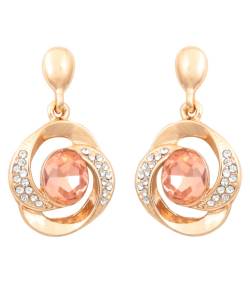 Twisted Tales Peach Crystal Earrings