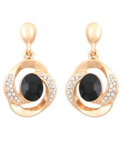 Twisted Tales Black Crystal Earrings