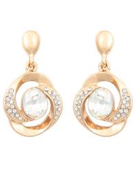 Buy Online Crunchy Fashion Earring Jewelry Blue & Gold-Toned Teardrop Shaped Drop Earrings Jewellery CFE0859