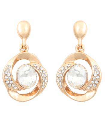 Twisted Tales White Crystal Earrings