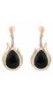 Black Stone Crystal Metal Drop Earring