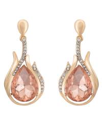 Buy Online Crunchy Fashion Earring Jewelry Gold-Plated Peach Crystal Metal Drops Earrings Jewellery CFE0869