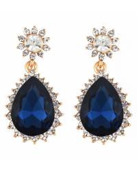 Buy Online Crunchy Fashion Earring Jewelry Brown Gold-Plated Oval Drop Earrings Jewellery CFE0876