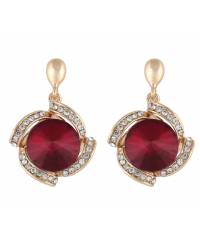 Buy Online Crunchy Fashion Earring Jewelry Traditional Gold Plated Pink Stone Earrings  Jewellery RAE0256