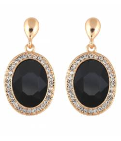 Black Cubic Zirconia Alloy Stud Earring