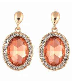 Peach Cubic Zirconia Alloy Stud Earring