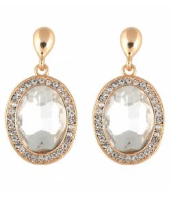 White Cubic Zirconia Alloy Stud Earring