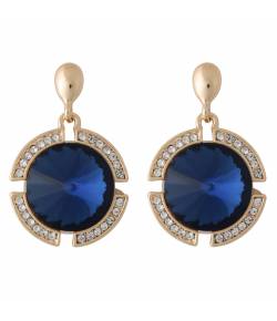 Embedded Blue Crystal Drop Earrings