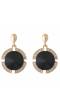 Embedded Black Crystal Drop Earrings