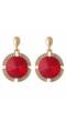 Embedded Red Crystal Drop Earrings