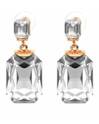 Buy Online Crunchy Fashion Earring Jewelry Blue Crystal Drop Metal Drops Jewellery CFE0839