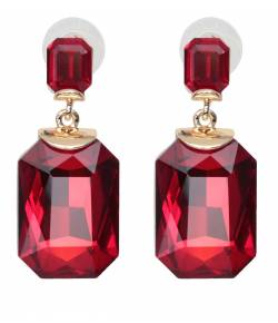 Red Crystal Dangling Earrings