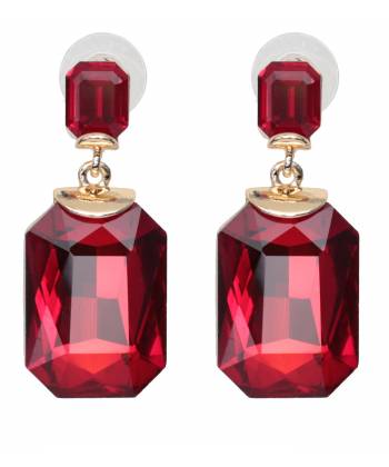 Red Crystal Dangling Earrings