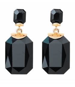 Black Crystal Dangling Earrings