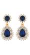 Embellished Blue Crystal Drop Earrings